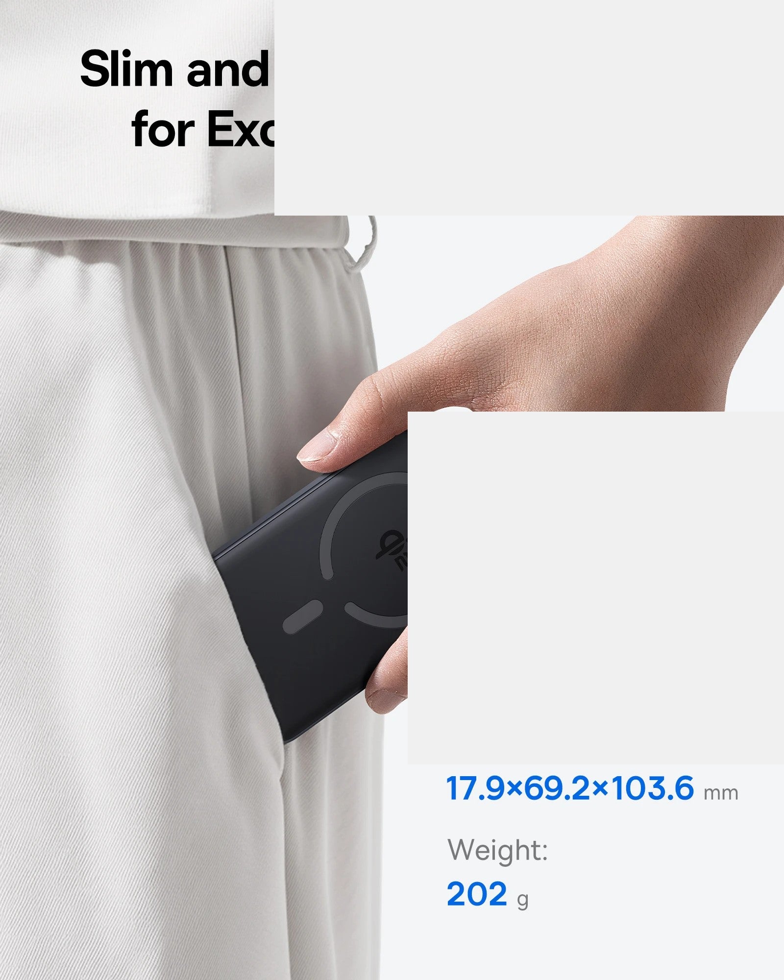 Aura MagCharge — ultra-slim profile in hand